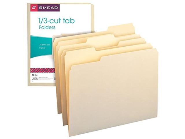 Smead File Folders 1/3 Cut Assorted One-Ply Top Tab Letter Manila 24/Pack 11928