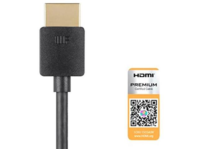 Monoprice HDMI Cable - 6 Feet - Black| Certified Premium High Speed 4K@60Hz HDR 18Gbps 36AWG YUV 4:4:4 Compatible with UHD TV and More - Ultra Slim Series - image 4