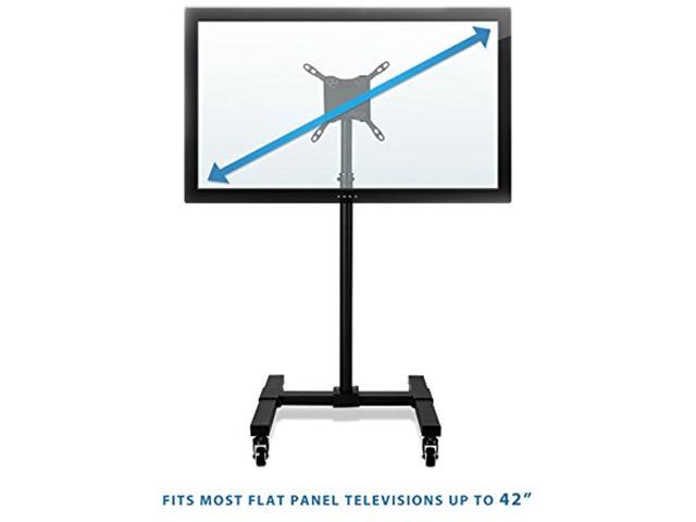Mount-It! TV Cart Fits 19-42 Inch TVs Adjustable Height Rolling Stand