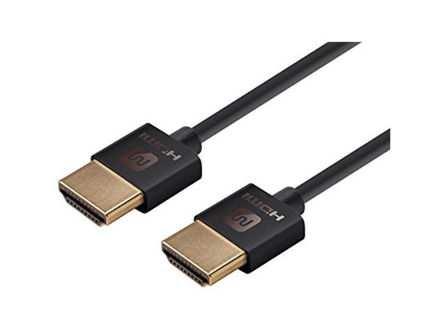 Monoprice HDMI Cable - 6 Feet - Black High Speed, 4K@60Hz, HDR, 18Gbps, 36AWG, YUV 4:4:4, Compatible with UHD TV and More - Ultra Slim Series