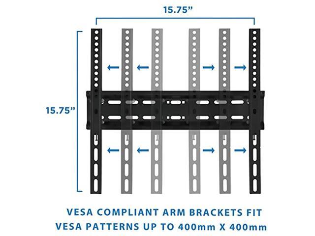 Mount-It! Low Profile TV Wall Mount Tilt Bracket Fits 32 -55 TVs 77 lbs. Capacity - image 10