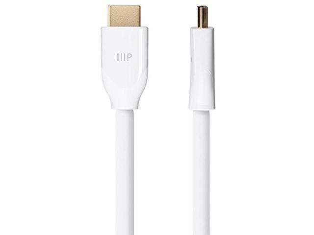 Monoprice HDMI Cable - 3 Feet - White Certified Premium, High Speed, 4k@60Hz, HDR, 18Gbps, 28AWG, YUV 4:4:4, Compatible with UHD TV and More