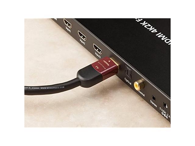Monoprice HDMI Cable - 35 Feet - Black High Speed, Active Chipset, 4K@60Hz, HDR, 18Gbps, 26AWG, YUV, 4:4:4, CL2 - Cabernet Ultra Series