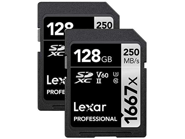 Lexar SILVER Series Professional 1667x 128GB UHS-II SDXC Memory Card, 2-Pack