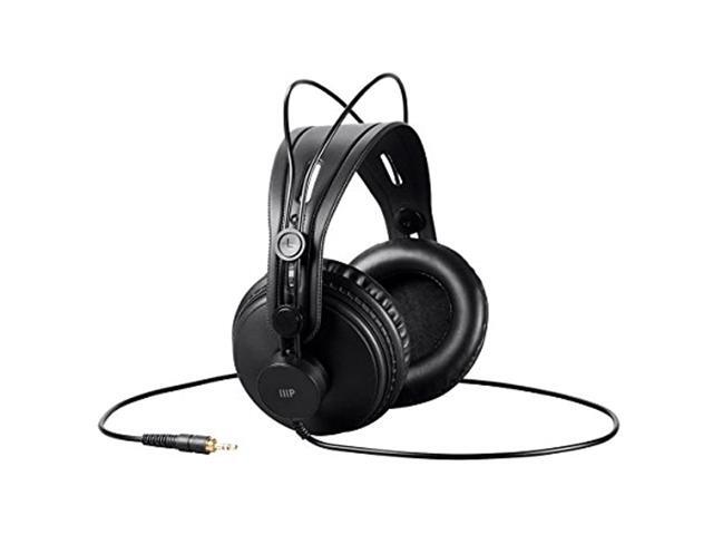Monoprice 116150 Modern Retro Over Ear Headphones - perfect for mobile devices, HiFi, and audio/video production, Black