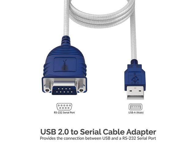 SABRENT USB 2.0 to Serial (9-Pin) DB-9 RS-232 Converter Cable, Prolific Chipset, - HEXNUTS -, [Windows 10/8.1/8/7/VISTA/XP, Mac OS X 10.6 and...