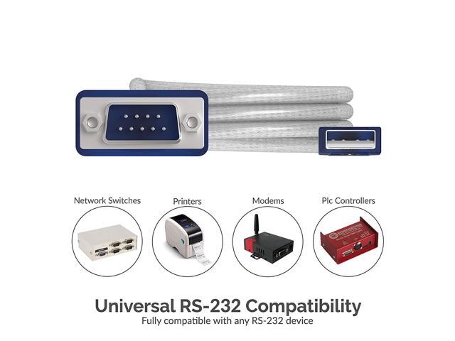 SABRENT USB 2.0 to Serial (9-Pin) DB-9 RS-232 Converter Cable, Prolific Chipset, - HEXNUTS -, [Windows 10/8.1/8/7/VISTA/XP, Mac OS X 10.6 and...