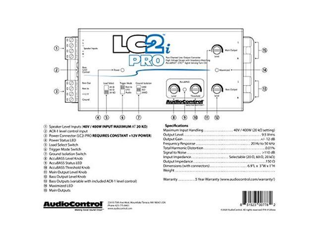 AudioControl - 2-Channel Active Line Output Converter with AccuBASS and Subwoofer Control - Black - image 10