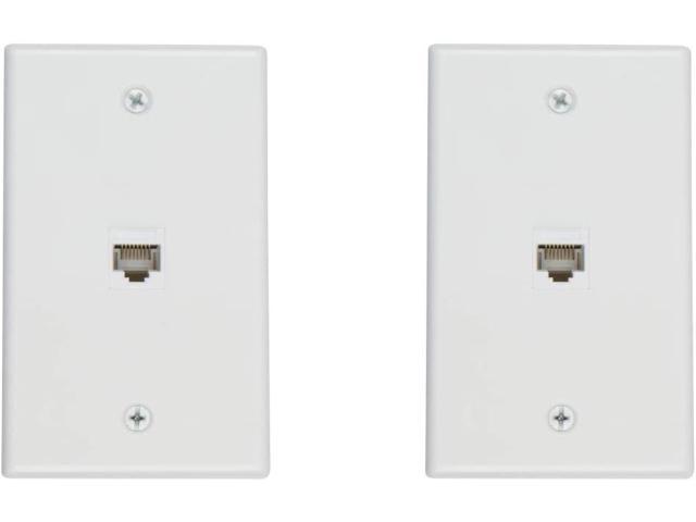 Photos - Chandelier / Lamp Buyer's Point 1 Port Cat6 Ethernet Wall Plate, Female-Female White - 2 Pac
