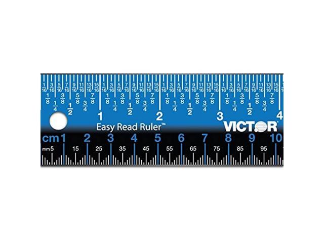 Victor EZ18SBL Easy Read Stainless Steel Ruler Standard / Metric 18' Blue