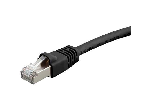 Monoprice Cat6A Ethernet Patch Cable - 7 Feet - Black Network Internet Cord - RJ45, 550Mhz, STP, Pure Bare Copper Wire, 10G, 26AWG