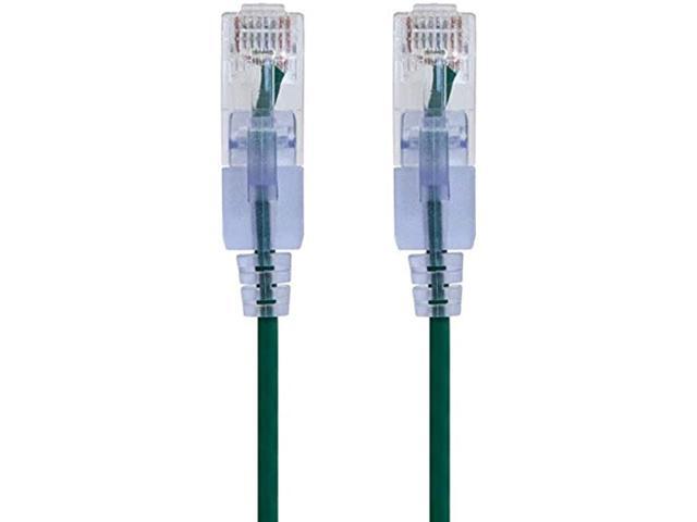 Monoprice Cat6A Ethernet Patch Cable - 1 Feet - Green (10 Pack) Snagless RJ45 550Mhz UTP Pure Bare Copper Wire 10G 30AWG - SlimRun Series