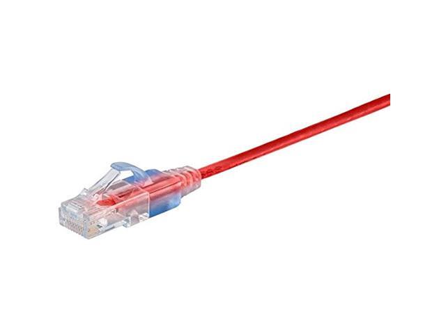 Monoprice Cat6A Ethernet Patch Cable - 3 Feet - Red (10 Pack) Snagless RJ45 550Mhz UTP Pure Bare Copper Wire 10G 30AWG - SlimRun Series
