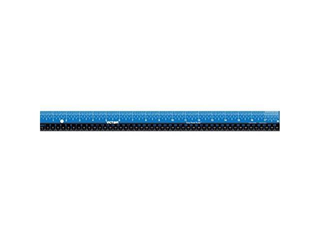 Victor EZ18SBL Easy Read Stainless Steel Ruler Standard / Metric 18' Blue