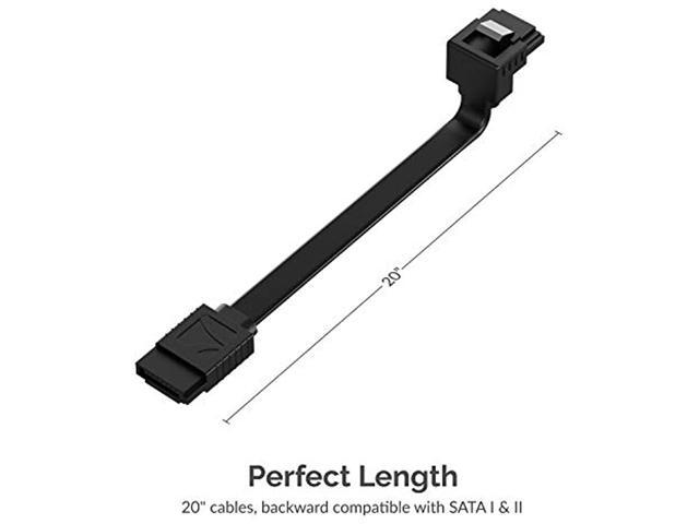 SABRENT SATA III (6 Gbit/s) Right Angle Data Cable with Locking Latch for HDD/SSD/CD and DVD Drives (3 Pack - 20-Inch) in Black (CB-SRK3)