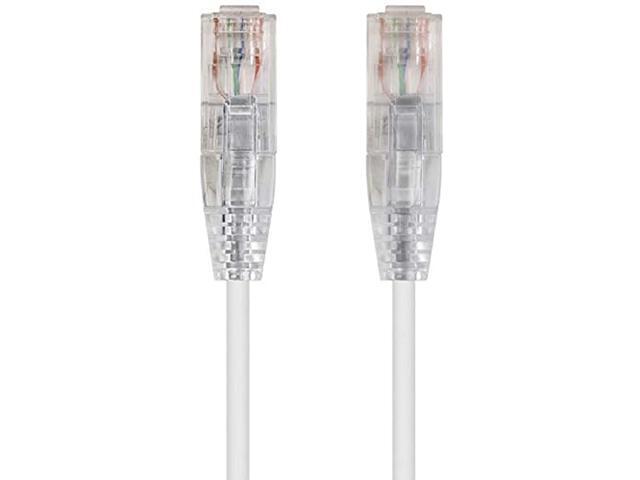Monoprice Cat6 Ethernet Patch Cable - 30 feet - White Snagless RJ45 Stranded 550MHz UTP CMR Riser Rated Pure Bare Copper Wire 28AWG - SlimRun Series