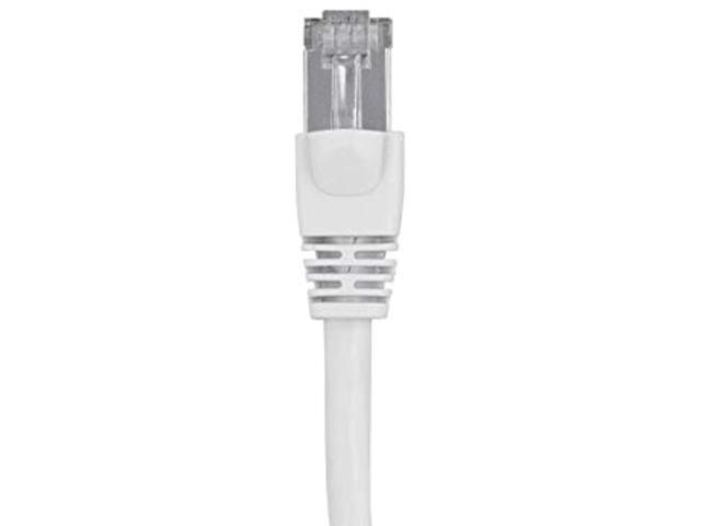 Monoprice Cat6A Ethernet Patch Cable - 7 Feet - White Network Internet Cord - RJ45, 550Mhz, STP, Pure Bare Copper Wire, 10G, 26AWG
