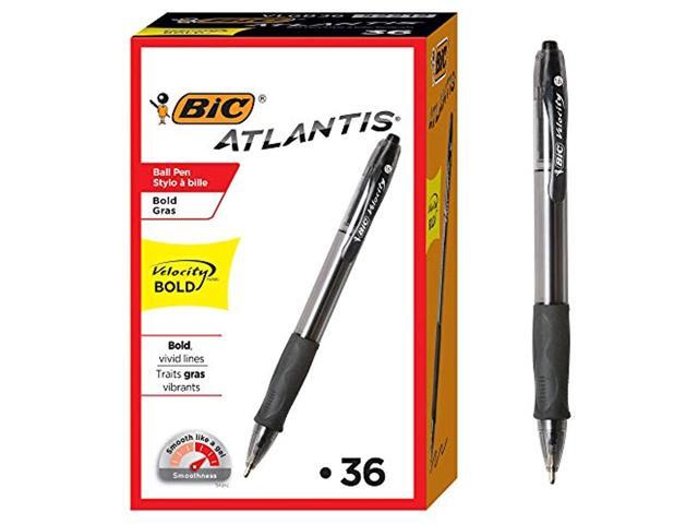 BIC Velocity Retractable Ball Pen Black Ink 1.6 mm 36/Pack VLGB361BK