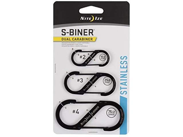 NITE IZE SB234-03-01 Carabiner Clip,3-1/2 In.,Steel,Black