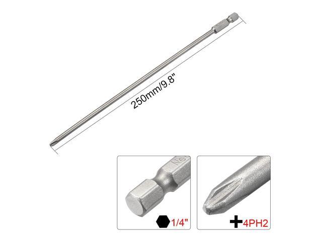 1/4-Inch Hex Shank 250mm Length Phillips 4PH2 Magnetic Screw Driver S2 Screwdriver Bits