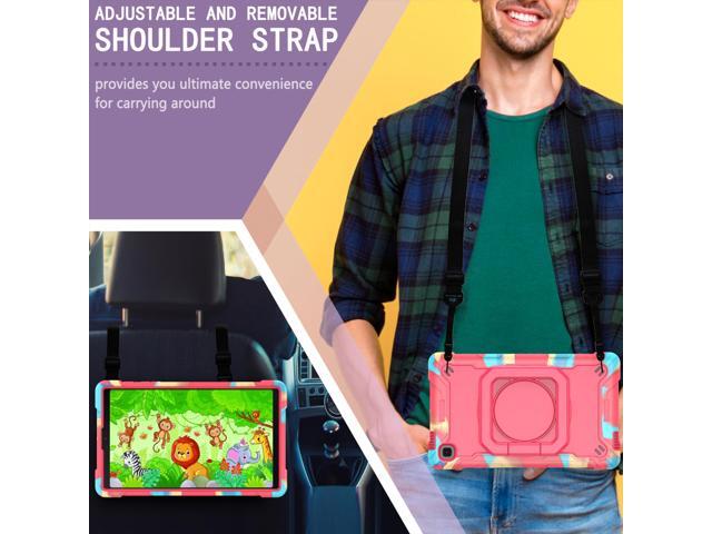 Epicgadget Case for Samsung Galaxy Tab A7 Lite 8.7 inch (2021) Hybrid Shockproof 360 Rotating Ring Stand Cover Case with Shoulder Straps for...