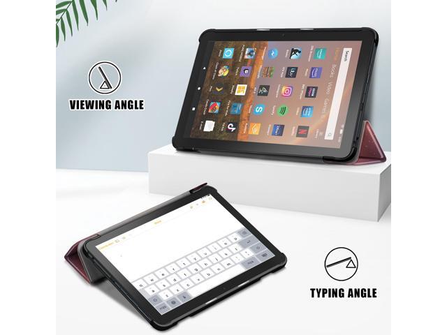 EpicGadget Amazon Fire HD 8 & HD 8 Plus Case (12th Generation/10th Generation, 2022/2020 Release) Slim PU Leather Trifold Stand Cover Auto...