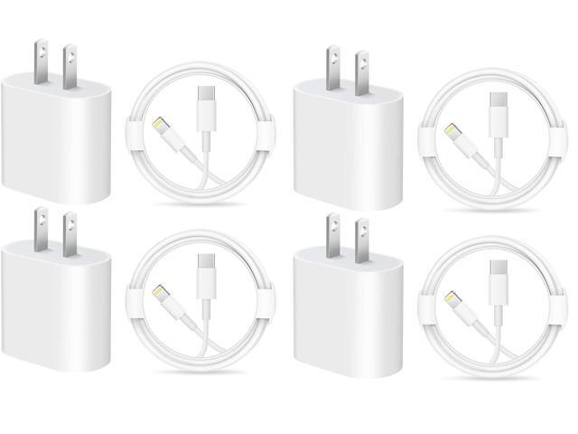 (4 Packs) iPhone Fast Charger, EpicGadget 20W USB-C Power Adapter Fast Charging Wall Plug with Type C to Lightning Cable Compatible for all iPhone,...