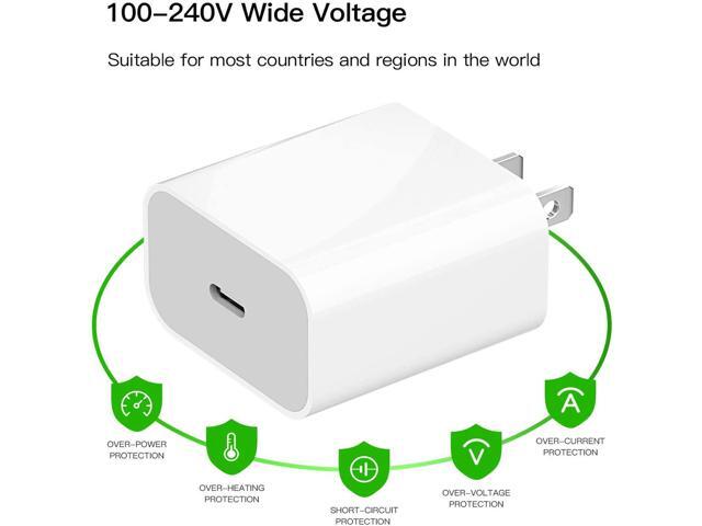 (4 Packs) iPhone Fast Charger, EpicGadget 20W USB-C Power Adapter Fast Charging Wall Plug with Type C to Lightning Cable Compatible for all iPhone,...