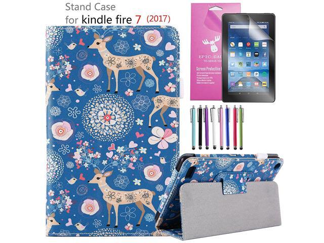 Amazon Fire 7' 2017 Case, EpicGadget(TM) 7th Generation Fire 7 Premium PU Leather Folding Folio Case with Built in Stand For Fire 7 inch (2017...