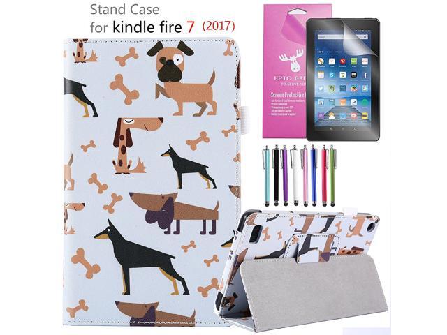Amazon Fire 7' 2017 Case, EpicGadget(TM) 7th Generation Fire 7 Premium PU Leather Folding Folio Case with Built in Stand For Fire 7 inch (2017...