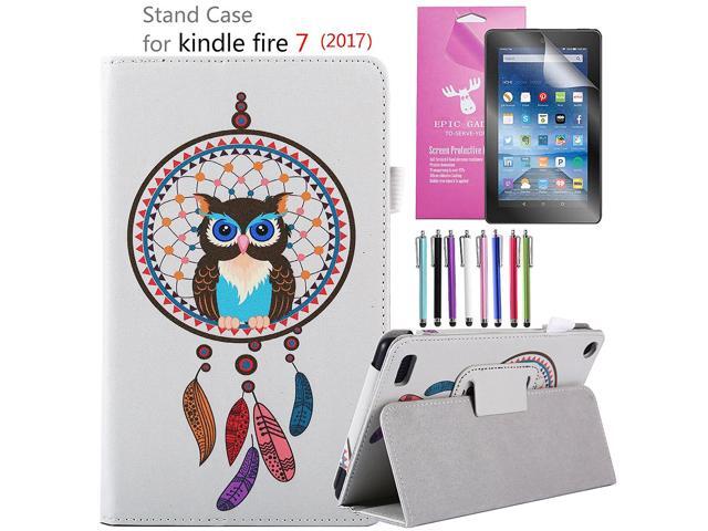 Amazon Fire 7' 2017 Case, EpicGadget(TM) 7th Generation Fire 7 Premium PU Leather Folding Folio Case with Built in Stand For Fire 7 inch (2017...