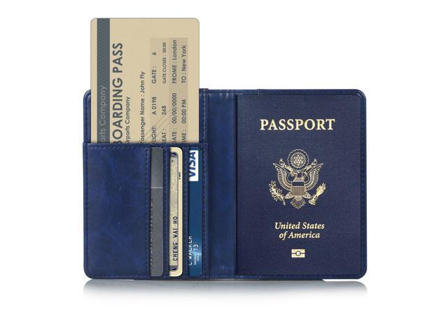 EpicGadget(TM) Premium Leather Passport Holder Travel Wallet Cover Case