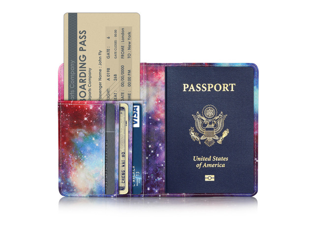 EpicGadget(TM) Premium Leather Passport Holder Travel Wallet Cover Case