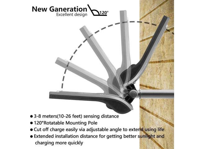 Solar Gutter Lights Wall with Rotatable Mounting Pole, Epicgadget 36 LED Outdoor Solar Motion Sensor Detector Lights, (1 Pack)