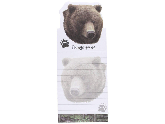 'Grizzly Bear Magnetic List Pads' Uniquely Shaped Sticky Notepad