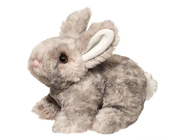 Douglas Cuddle Toys Tyler Small Grey Bunny Crouching, 8 in long