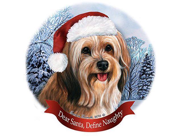 Holiday Pet Gifts Sable Tibetan Terrier Santa Hat Dog Porcelain Ornament