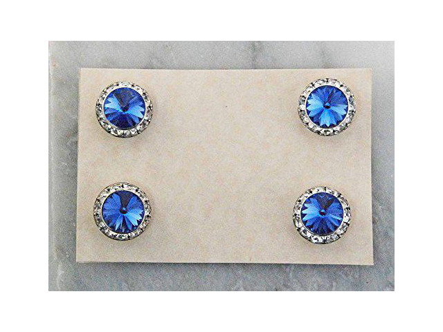 Finishing Touch Magnetic Tack Pin - Blue Sapphire Stone - Silver Finish