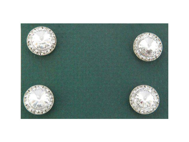 Finishing Touch Magnetic Tack Pin - Crystal - Silver Finish