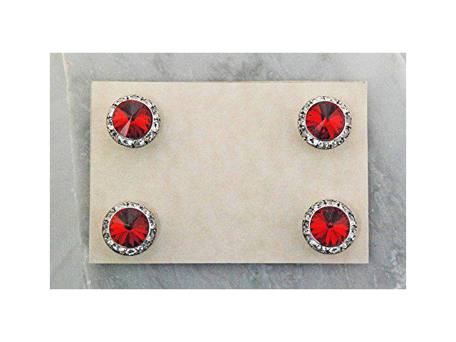 Finishing Touch Magnetic Tack Pin - Light Siam Red Stone - Silver Finish