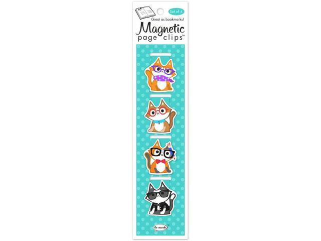 Re-Marks Cute Cats With Glasses Magnetic Page Clips