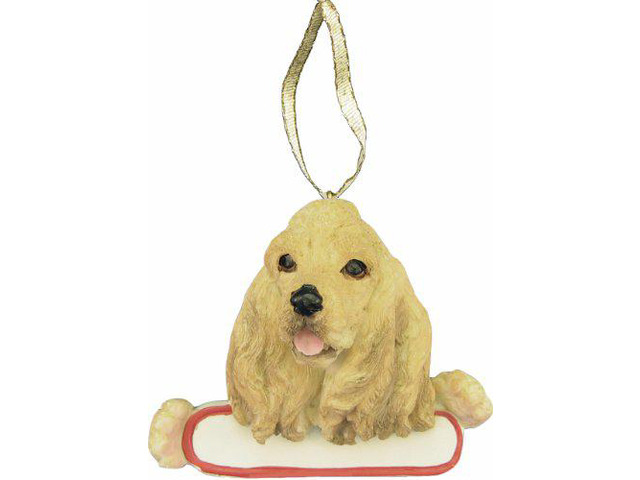 E & S Pets Cocker Spaniel Buff Santa's Pals Christmas Ornament
