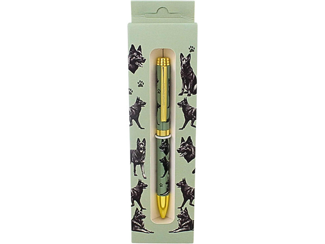 E & S Pets Refillable Ball Point Pen in Gift Box, Black German Shepherd Dog