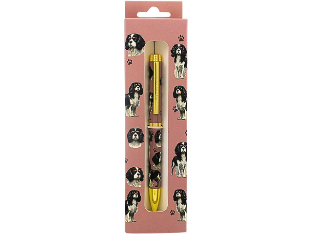 E & S Pets Refillable Ball Point Pen in Gift Box, King Charles Cavalier Tri-color