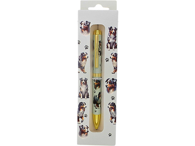 E & S Pets Refillable Ball Point Pen in Gift Box, Australian Shepherd Dog