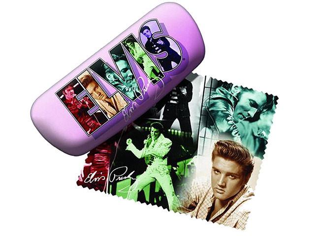 Spoontiques Padded Elvis Presley Eye Glass Case Collage with Lens Cloth