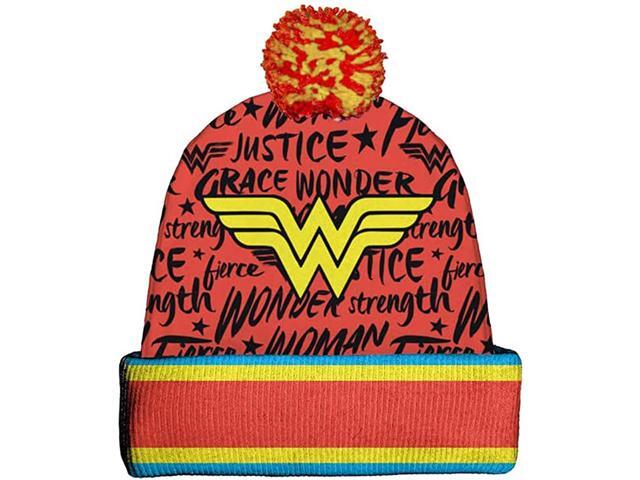 Spoontiques Winter Beanie Hat, Polyester, One Size Fits Most - Wonder Woman