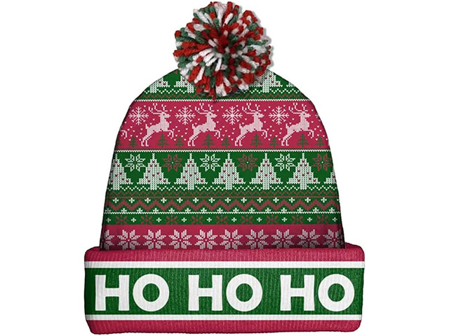 Spoontiques Winter Beanie Hat, One Size Fits Most - Ho Ho Ho Christmas Sweater