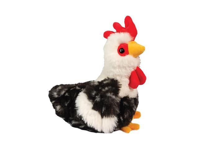 Douglas Roamie Mini Soft Black & White Rooster Plush Stuffed Animal, 7' tall