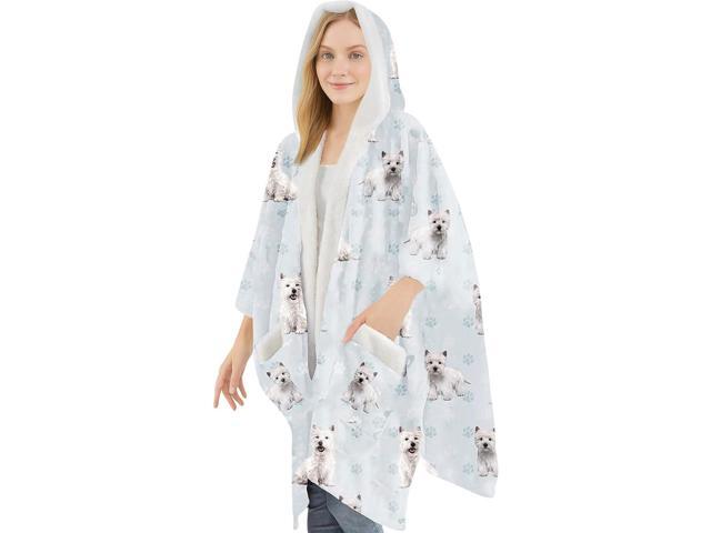 E & S Pets Snuggs Blanket Hoodie for Women Soft Fleece Wrap, West Highland
